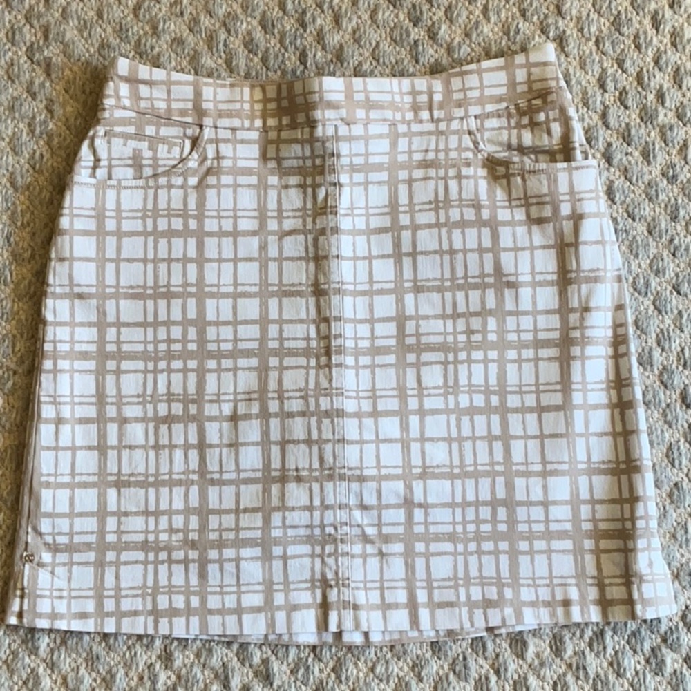 Hilary Ridley Tan Plaid Skort
